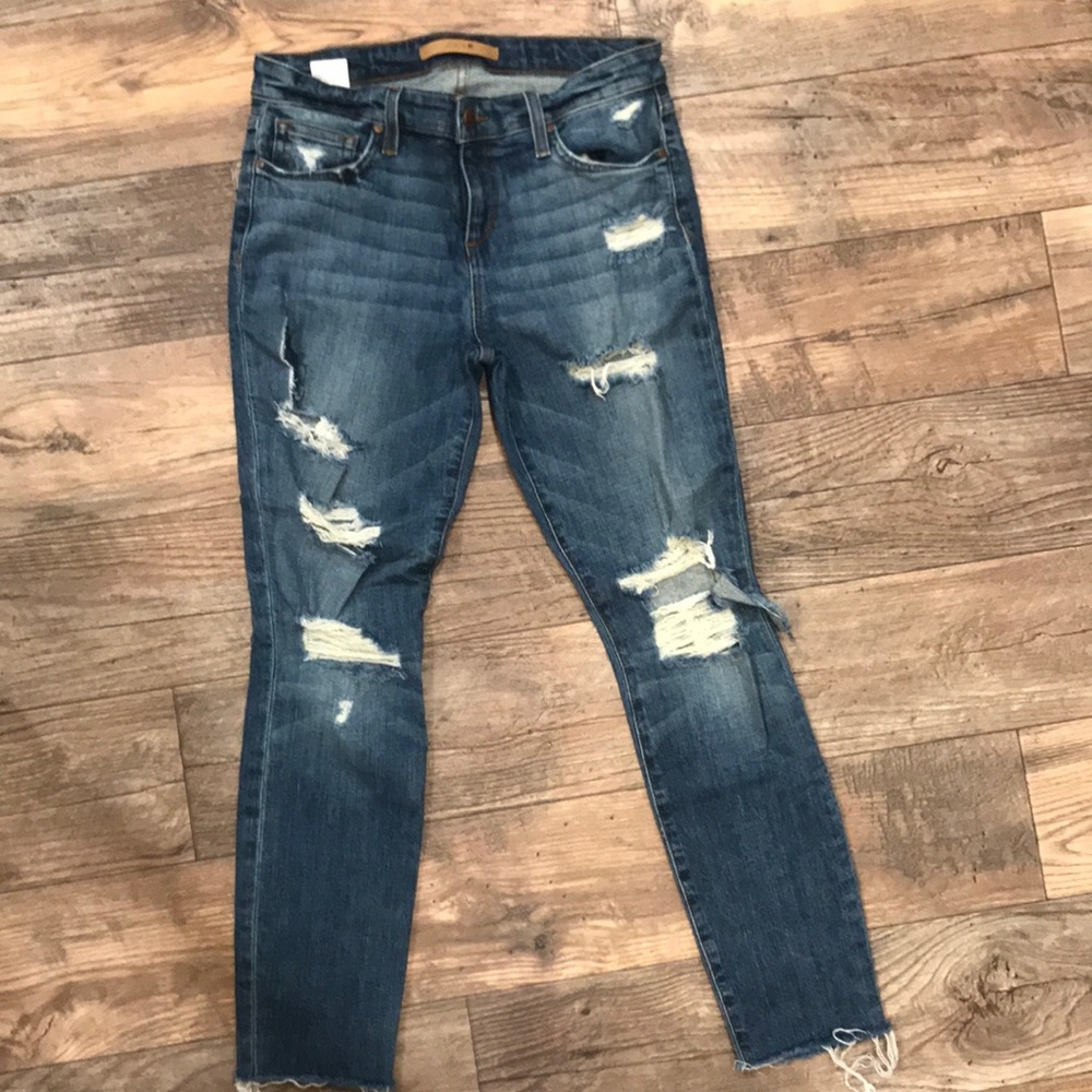 Joe’s distressed skinny denim jeans